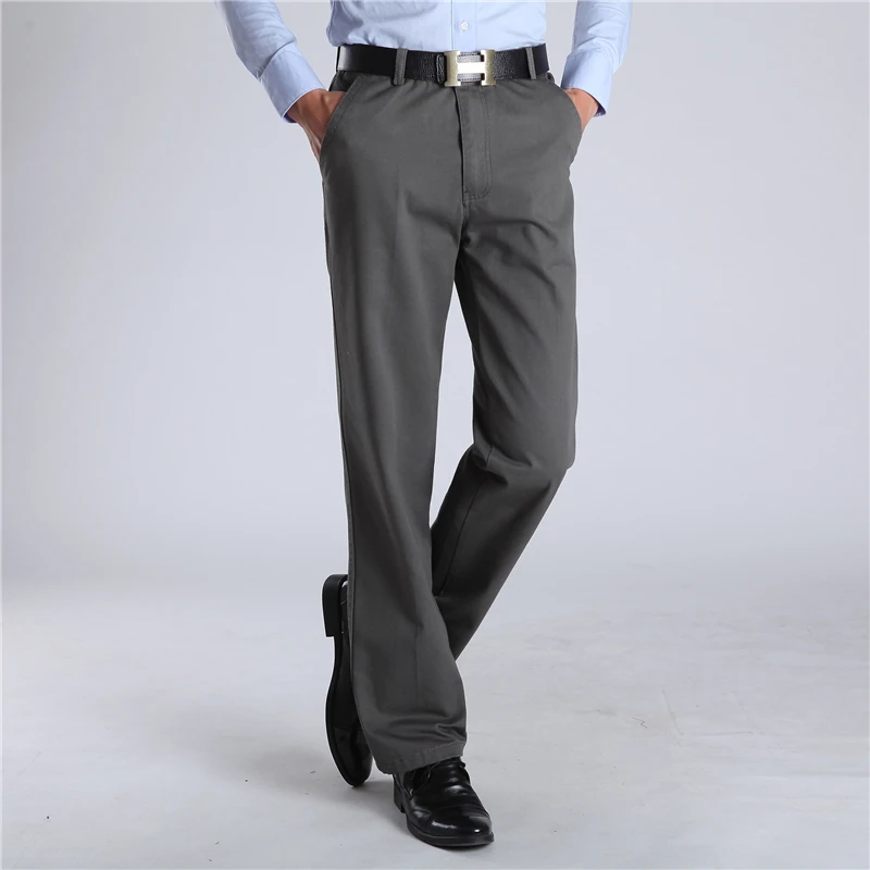 Nový Příchod Podzimní A Zimní Pánské Módní Oblečení, Non-Iron Formální Ležérní Kalhoty Men Slim Fit Premium Bavlna Rovné Kalhoty 5