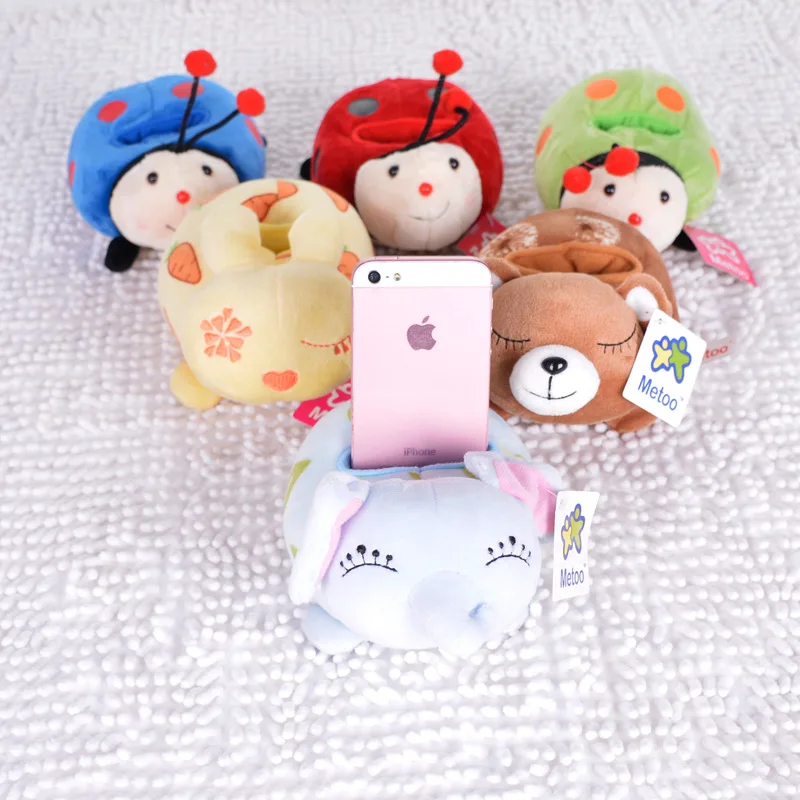 Nový Roztomilý Plyšový Mobilní Telefon Sedadlo Děti Děti Mini Plněné Panenky Baby Kreslené Beruška, Medvěd, Plyšové Hračky Dospělí Příslušenství Metoo 5