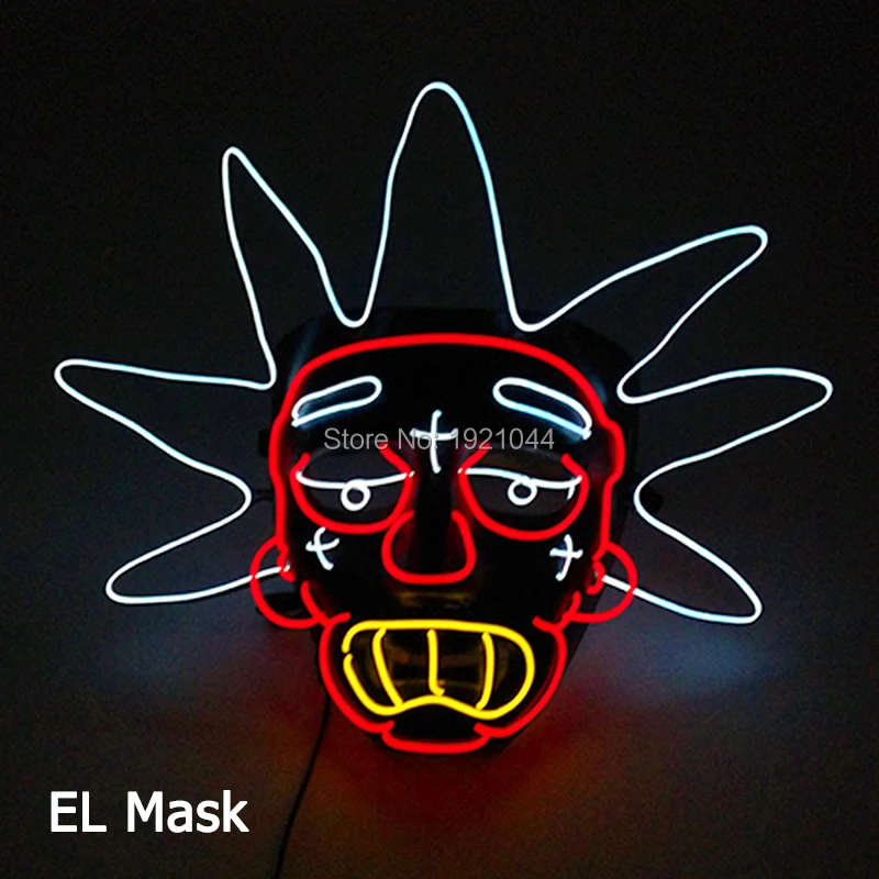 Nově Navržené Led Svítící Maska na Halloween Párty Maska Masky Neonové Světlo Maske Ve Tmě Zářící Regenerační Maska Horor 5