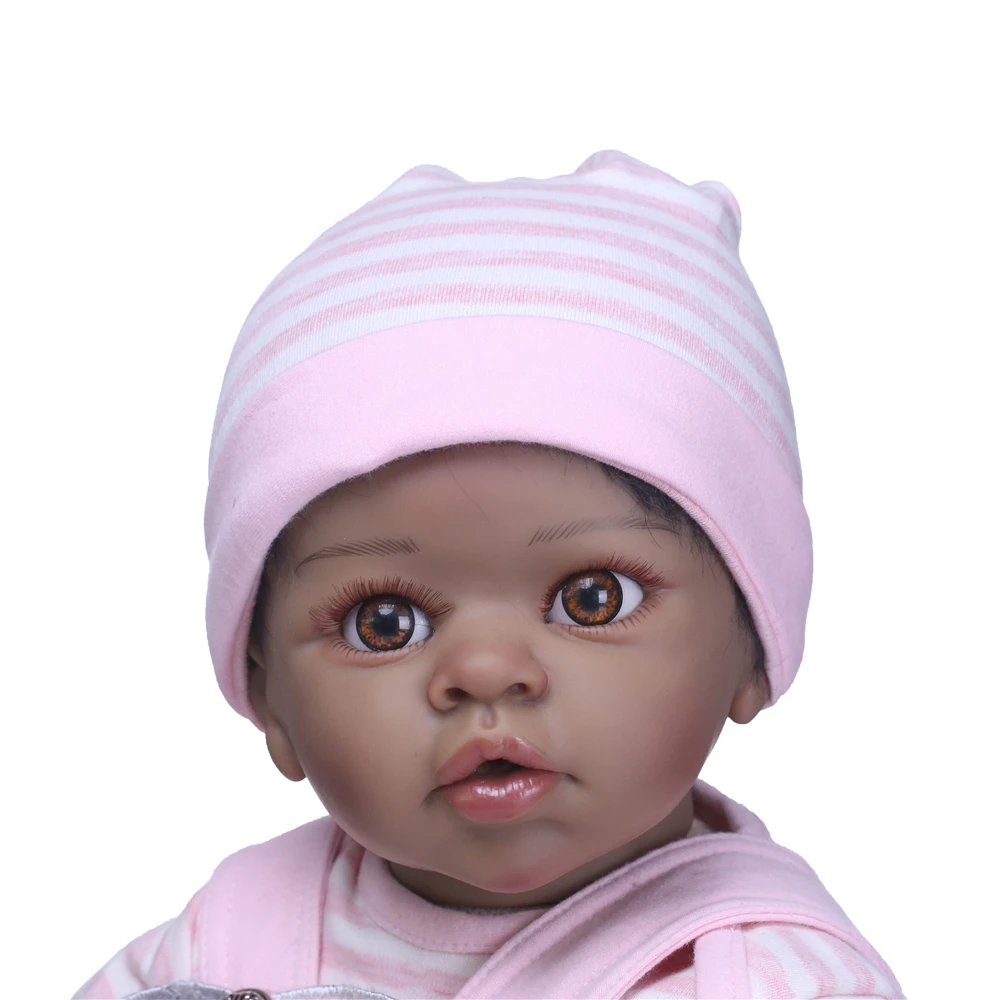 NPK 55cm Bebe Panenku Reborn Baby Skutečný Dotek Tkaniny Dody Panenky Panenka Batole Dítě Reborn Panenky Černé Děti, Hračky Pro Dívky, Bebes 1