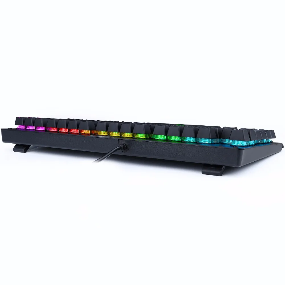 Německý layout Mechanická Herní Klávesnice TKL RGB Led Podsvícená, Anti-Ghosting Gamer Keyboard 88 Kláves Clicky Modré Spínače Z77 4