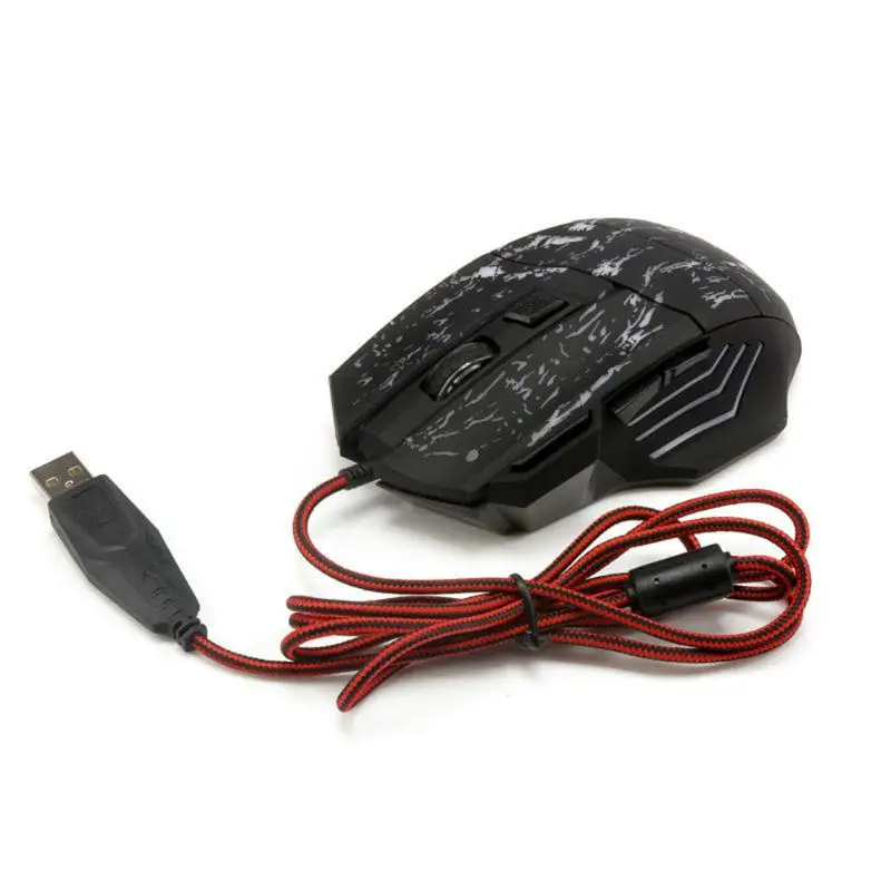 Optická Herní Myš USB Drátová Myš 7 Barev LED Podsvícení Hráč Myší 3200DPI 7 Tlačítek игровая мышь pro Notebook, PC Počítač 1
