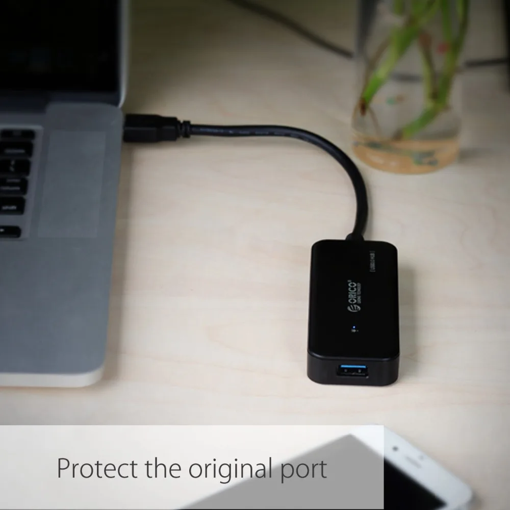 ORICO USB 3.0 HUB 4 Port Mini HUB Podpora OTG Funkce pro MacBook Notebook Počítač Tablet OTG USB HUB 15cm Délka Kabelu 5