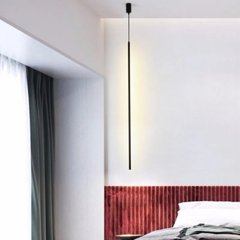 Osobnost Replika Itálie Minimalistický Slim Nástěnné Lampy Obývací Pokoj Rozkládací Rohová Ložnice Noční Čistý Červená Válcové Line Lustr 3