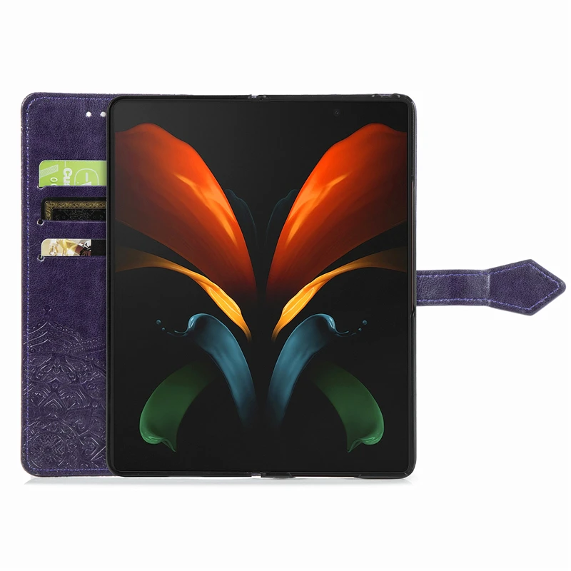 Peněženka Pouzdro Pro Samsung Galaxy Z Fold2 5G Případě Květinové Filp Kožený Kryt Pro Samsung Galaxy Z Fold 2 5G Pouzdro Pro Galaxy Z Fold 2 1