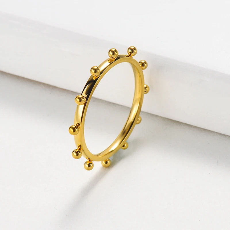 Peri'sBox 5 Návrhy Zlato Naplněné Láskou Srdce Kroužky Robustní Šestiúhelník Geometrické Prsteny pro Ženy Malé Korálky Minimalistický Řetězce Kroužky 1