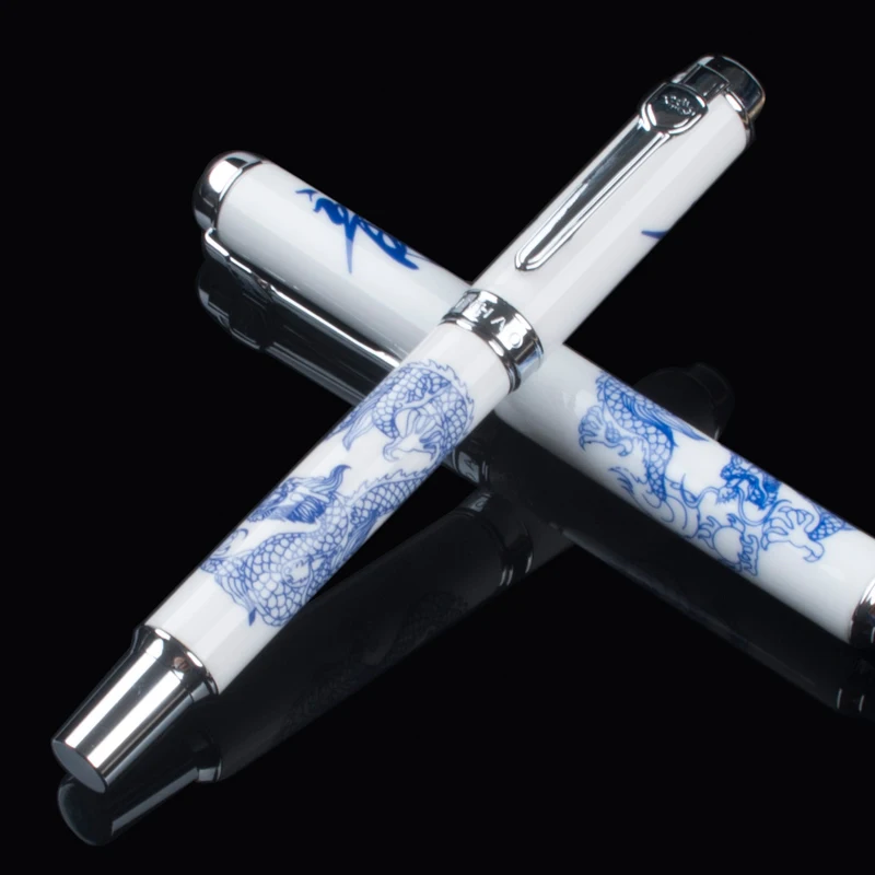 Pokročilé Jinhao 950 kuličkové Pero Modré a Bílé Porcelánové Dragon Skutečné Keramické 0