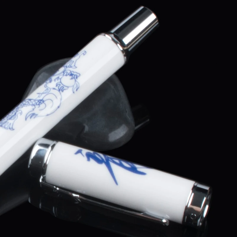 Pokročilé Jinhao 950 kuličkové Pero Modré a Bílé Porcelánové Dragon Skutečné Keramické 4