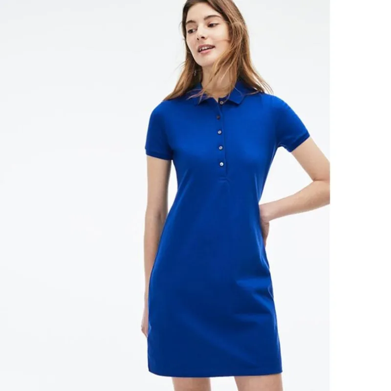 Polo Košile Ženy 2021 Luxusní Značky Casual Mini Šaty, Tričko Slečno Létě Zase Dolů Límec S Krátkým Rukávem, Dámy Vestidos 0