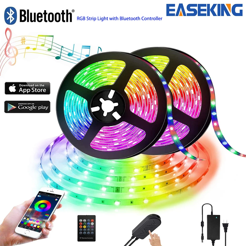 Populární Bluetooth RGB Strip Light Controller Wireless SmartPhone Řízené RGB SMD5050 LED Pásky Světlo SYNCHRONIZACE Hudby Funkce Časovače 2