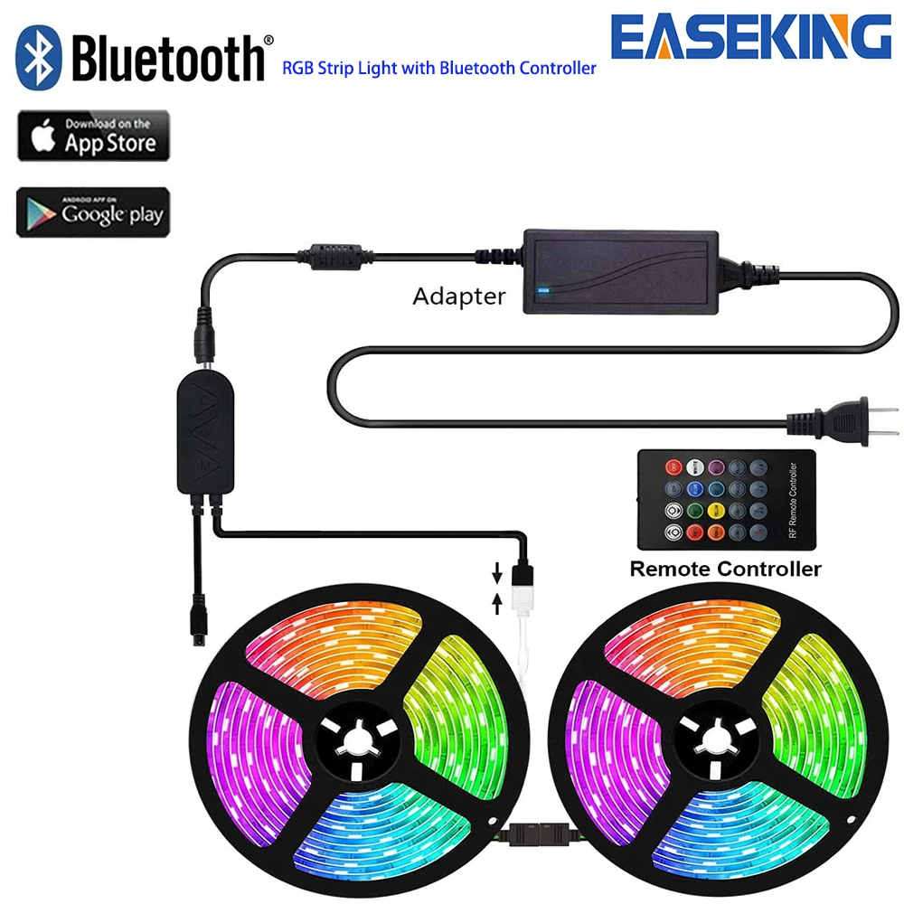 Populární Bluetooth RGB Strip Light Controller Wireless SmartPhone Řízené RGB SMD5050 LED Pásky Světlo SYNCHRONIZACE Hudby Funkce Časovače 5