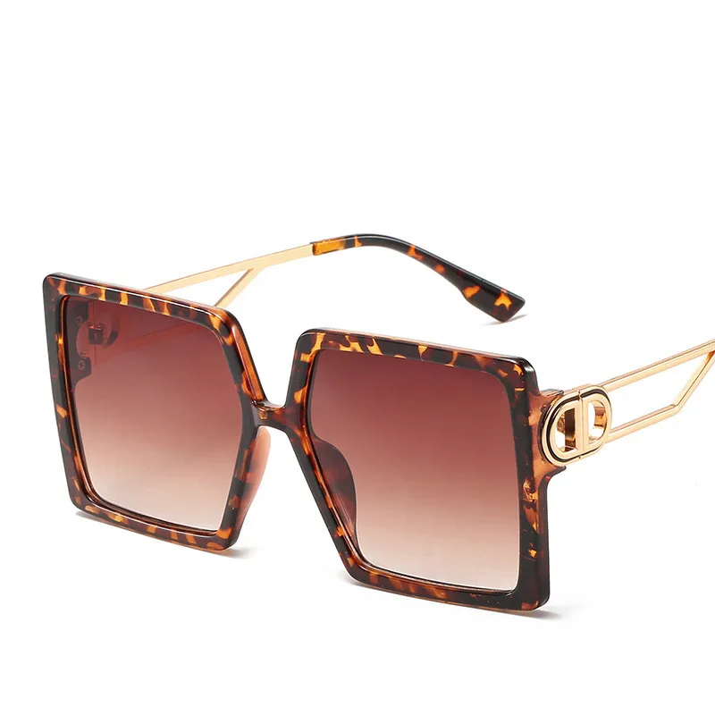 Populární Náměstí sluneční Brýle Pro Ženy 2021 Trend Luxusní Značkové Nadrozměrných sluneční Brýle Lady Retro Sluneční Brýle Odstíny Pro Ženy UV400 4