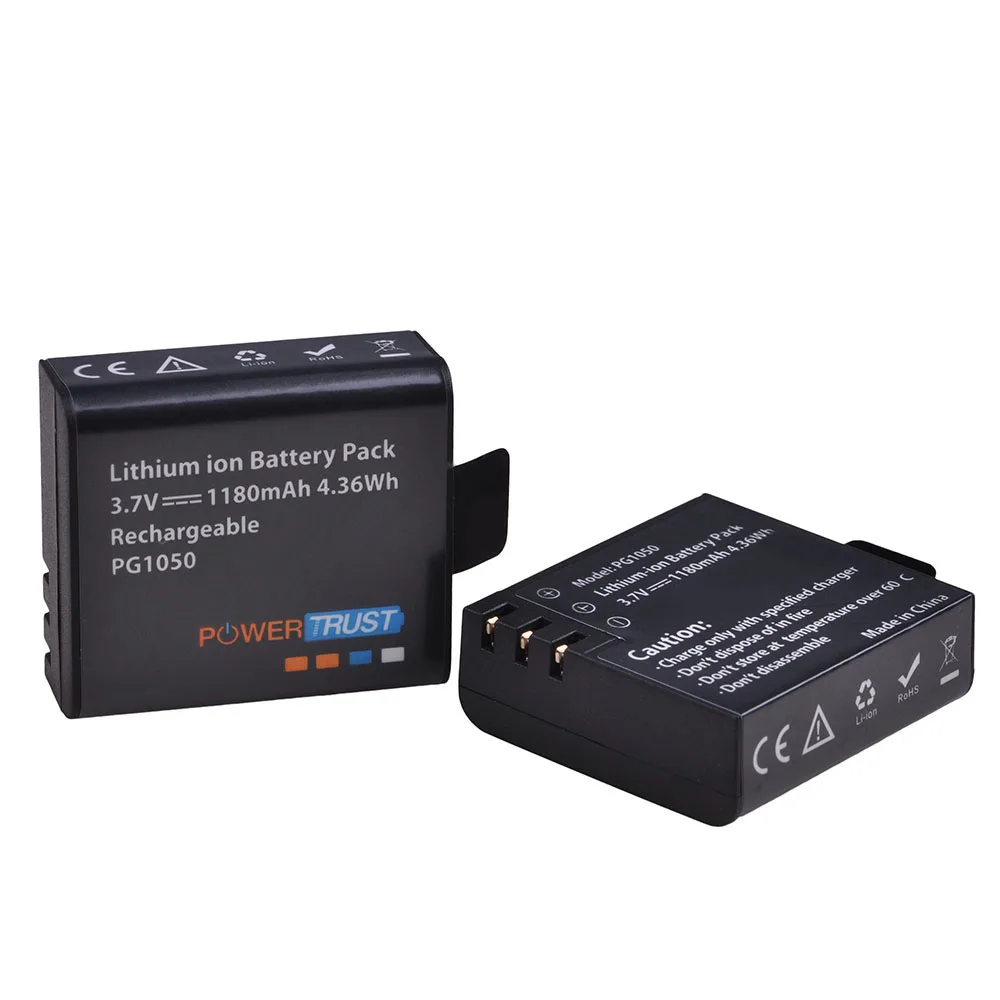PowerTrust 4x PG1050 Baterie 1180mAh Dobíjecí Baterie Pro SJCAM SJ4000, Sj4000 SJ5000X Pro EKEN H9 H9R H8R H8 Akční Kamera 5