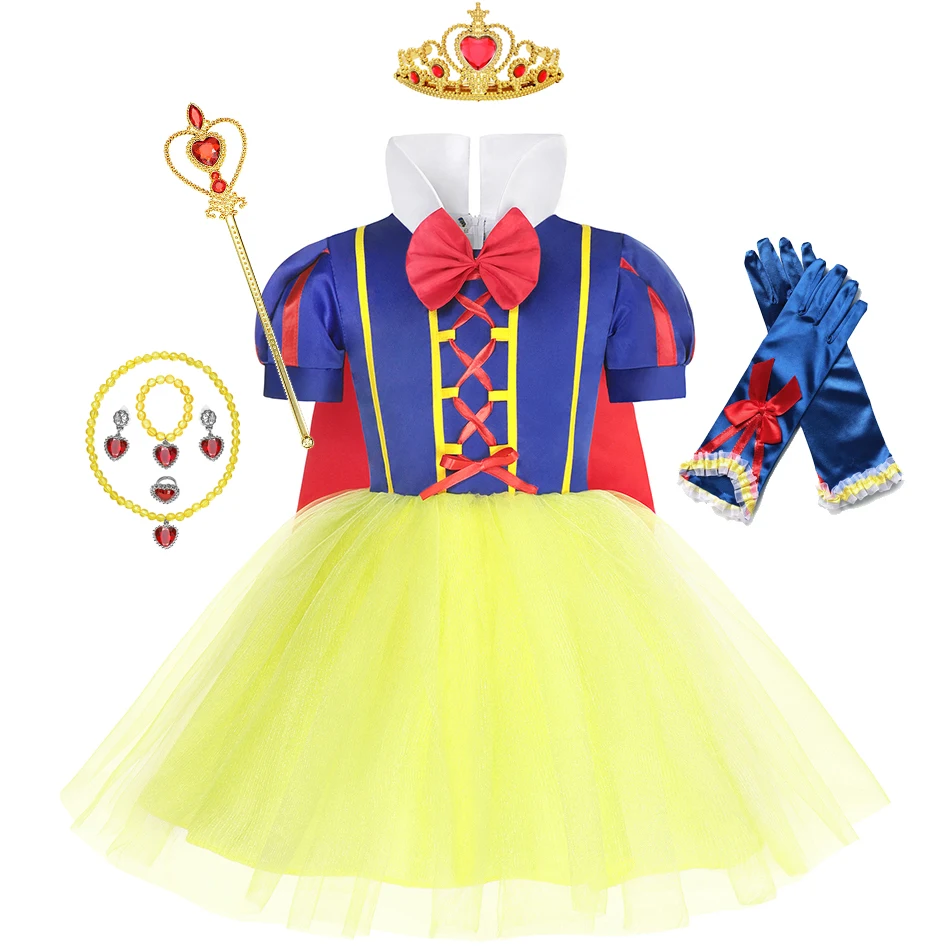 Princess Snow White Cosplay Šaty pro Dívku, Párty, Narozeniny Dětí Tylu TUTU Šaty dětské Dětské Oblečení 2