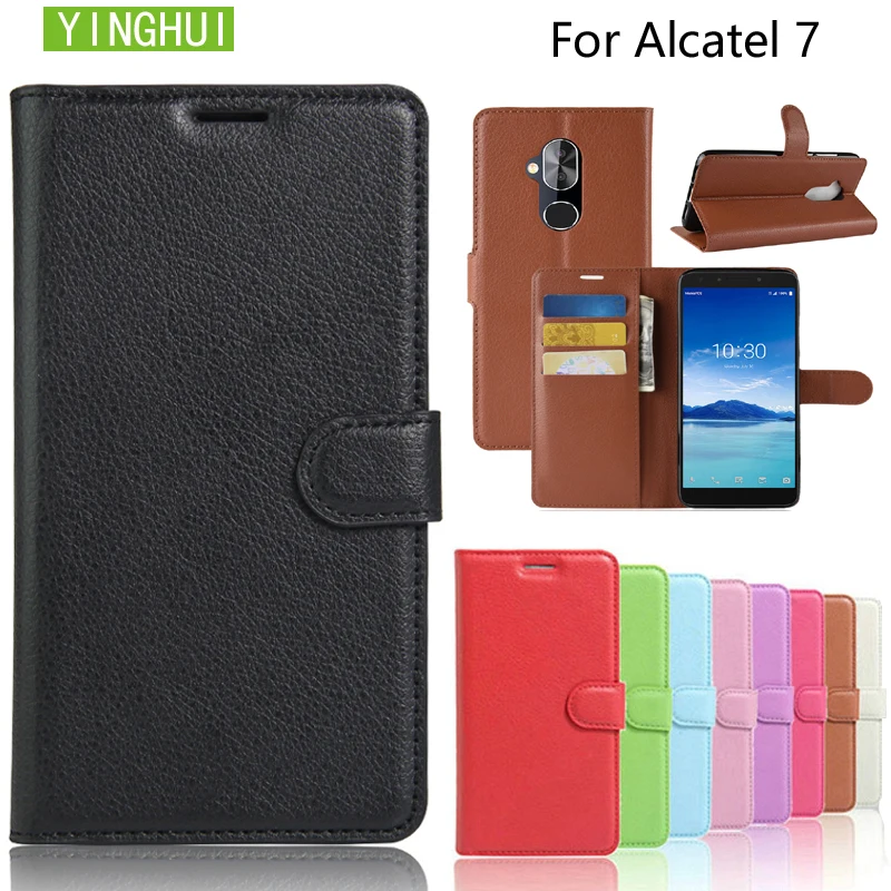 Pro Alcatel One Touch Pop 7 Případě Luxusní Kožené Zadní Kryt Pouzdro Ochranné Flip Telefon Bag Pro Alcatel One Touch Pop 7 kryt případ 4
