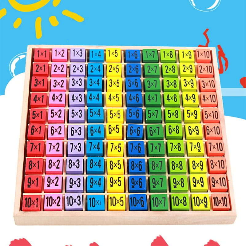 Pro Děti 99 Násobilka Matematika Hračky Dřevěné Hračky Obrázek Bloky Dítě Aritmetický Výuky Mozek Hra, Učit Se Vzdělávací Dárky 5