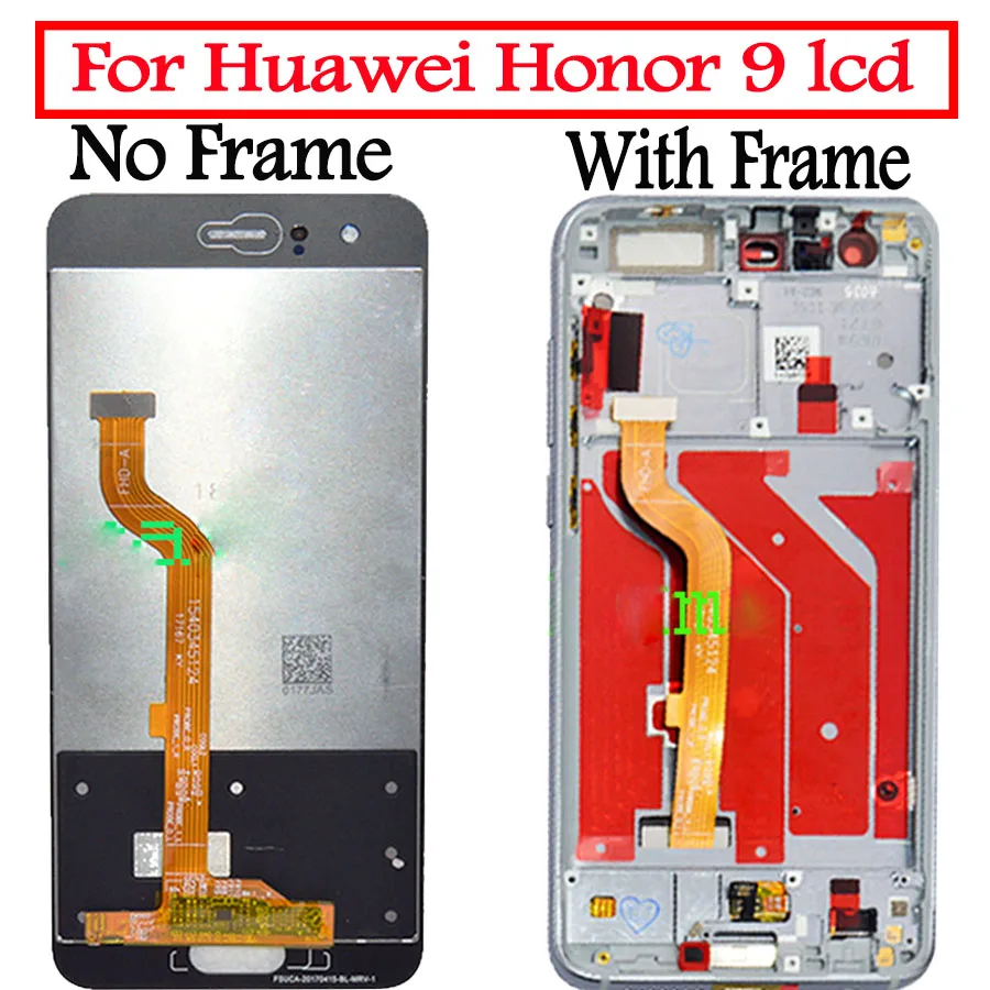 Pro Huawei Honor 9 LCD Displej Tuoch Obrazovky Shromáždění na počest 9 lcd s rámečkem Pro Huawei Honor 9 STF-L09 STF-AL00 STF-AL10 LCD 0