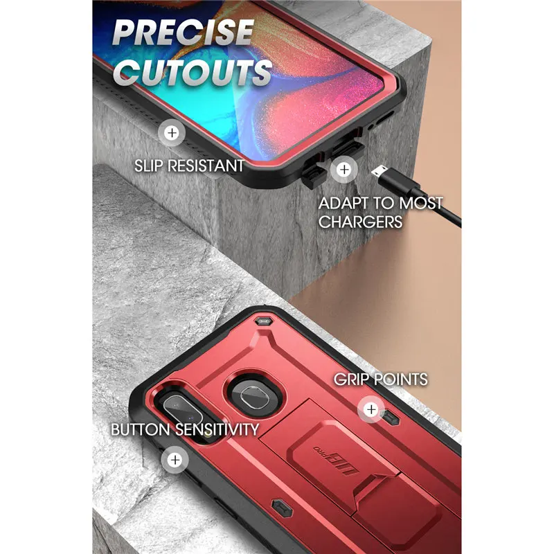 Pro Samsung Galaxy A20 /A30 Případě SUPCASE UB Pro Full-Tělo Robustní Pouzdro Pouzdro s Vestavěným-in Screen Protector & Stojánek 1