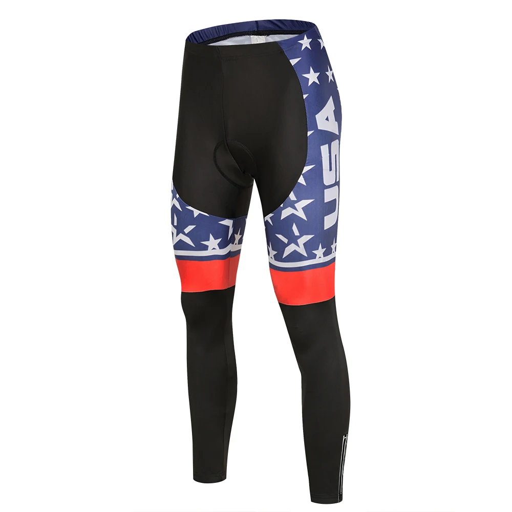 Pro Tým Cyklistické USA Vlajka Hvězdy Dlouhý Rukáv Uniformy Ropa Ciclismo Dres MTB Kolo Košile Pad Kalhoty Set Cyklistické Oblečení Oblečení 5