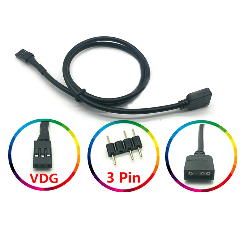 Pro základní Deska GIGABYTE 5V 3PIN RGB VDG Konverze Linka, Kabel Konektor 0