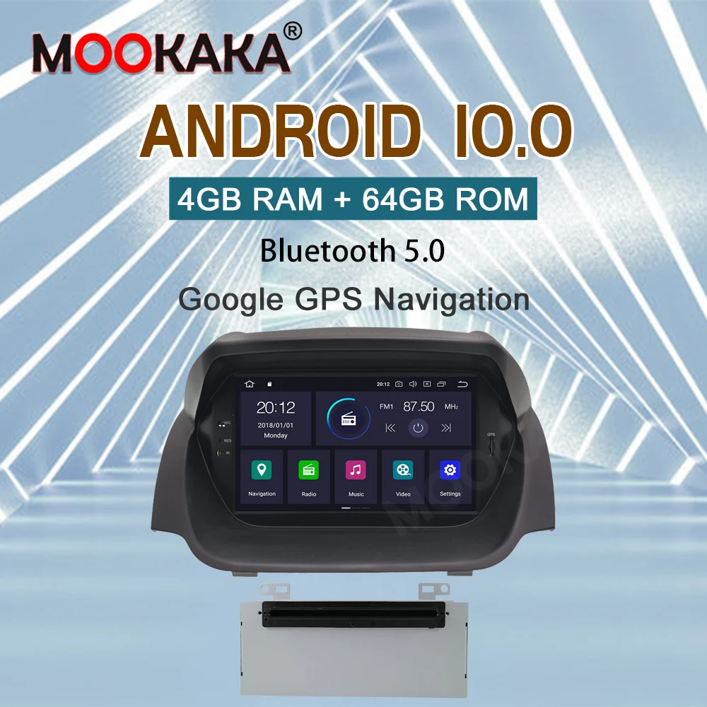 PX6 4+64G Android 10.0 autorádia DVD Přehrávač GPS, Glonass Navigace Pro Ford Fiesta 2013 -2016 Auto Multimediální Rádio BT hlavní Jednotky 1