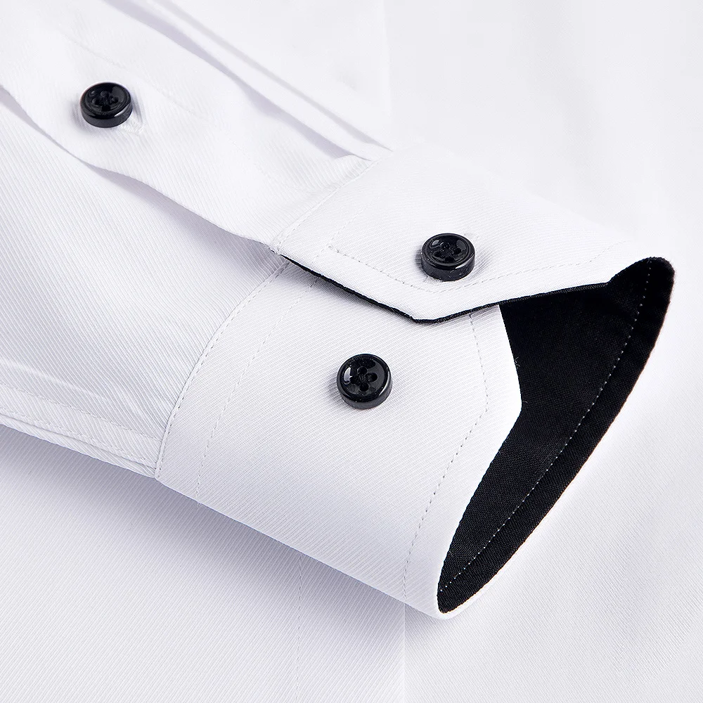 Pánské Formální Košile Značky Velké Plus Velikosti 5XL 6XL XXXXL Neformální Pure Color Společenské Šaty Košile Mužské Bílá Černá Business Oblečení 4