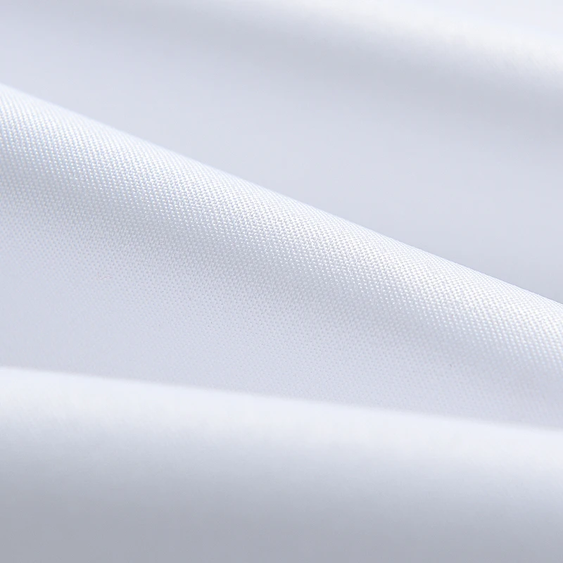 Pánské Klasické Standardní-fit Strečové Šaty Tričko Single Kapsa Patch Tenký Dlouhý Rukáv Formální Obchodní Pevné Bílé Základní Košile 0