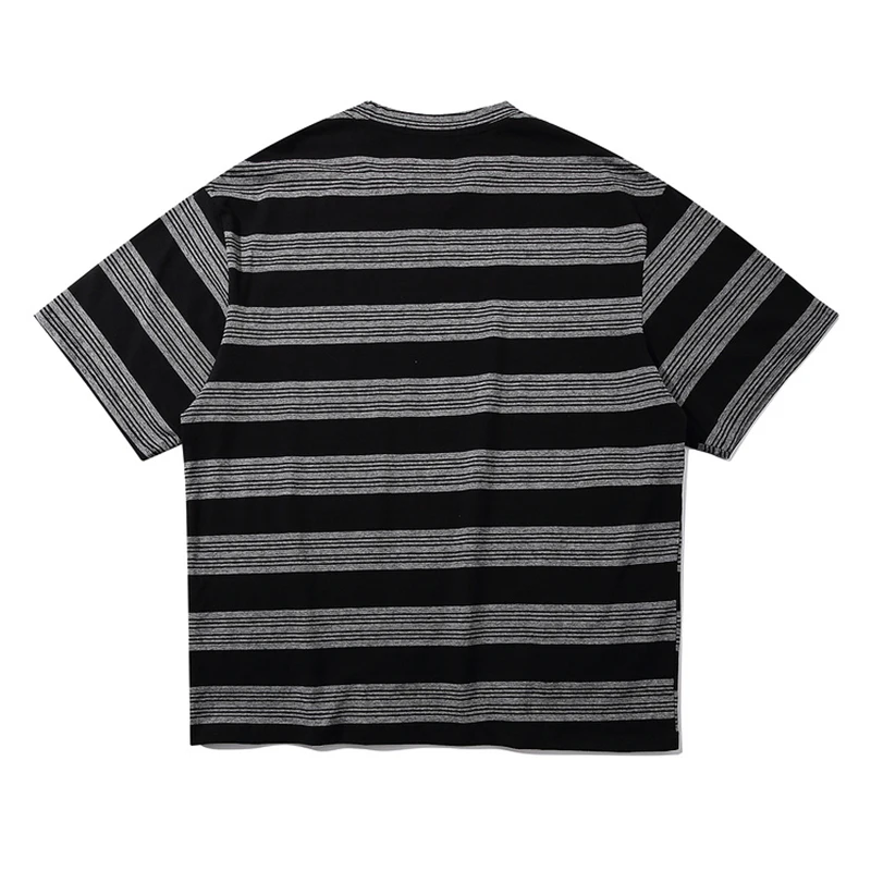 Pánské Stripe Print T Shirt Hiphop Oversize Vintage Trička 2020 Letní Unisex Krátký Rukáv Černá Trička Bavlna Pár Topy 2