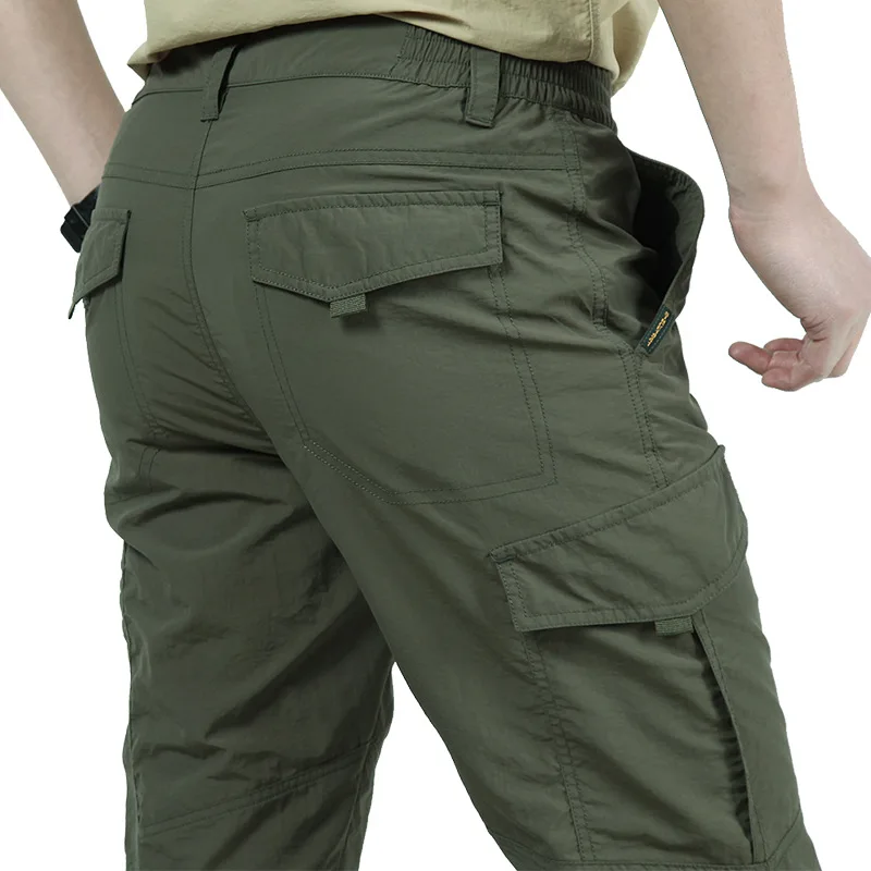 Pánské Taktické Cargo Kalhoty Prodyšné, lehké, Vodotěsné Rychlé Suché Ležérní Kalhoty Mužů Letní Army Vojenský Styl Kalhoty 4XL 0
