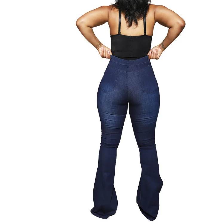 Příležitostné Ženy Roztrhl Džíny Denim kalhoty Flare Kalhoty Streetwear Vysokým Pasem Má Strečové Džíny pro Ženy Plus Velikost S-3XL 4