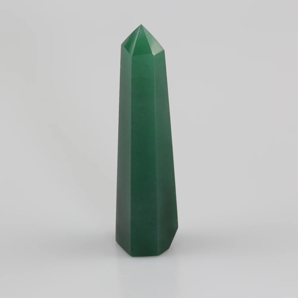 Přírodní Zelené Avanturinem Křemen Hůlka Léčení Klenot Kámen Kámen Šestihranné Obelisk Bod Minerály Exemplář Feng Shui Home Decor 2
