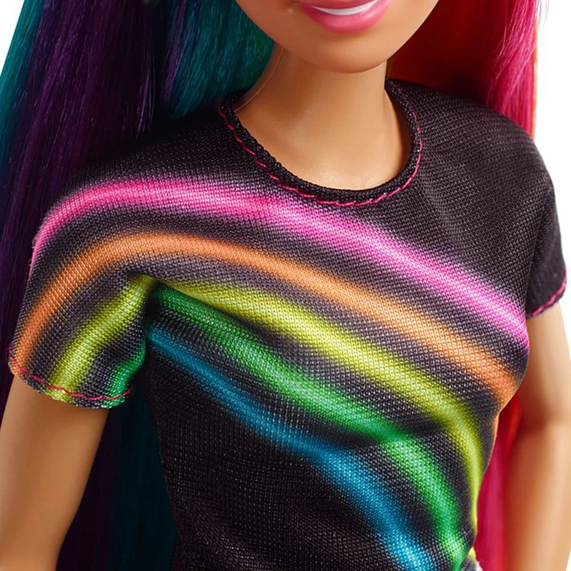 Původní Barbie Duhová Jiskra Vlasy Panenka Dárek k Narozeninám Dívka Brinquedos Bonecas Hračky pro Děti Juguetes Paratoys Dívky Dárek 1