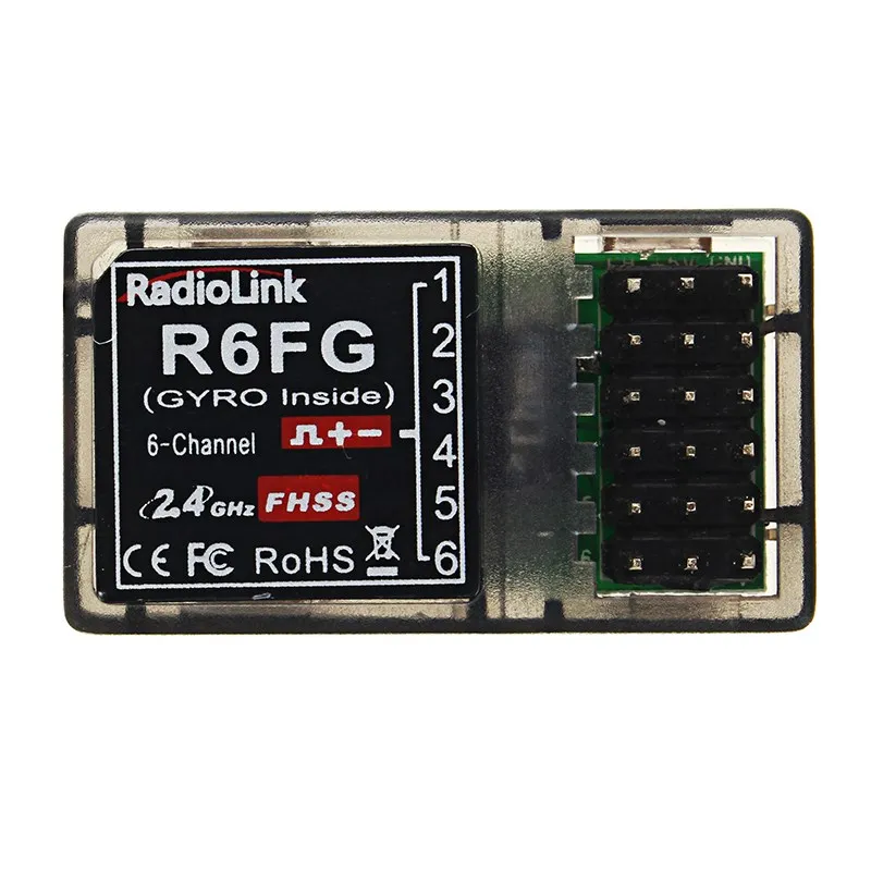 RadioLink RC4GS 2.4 G 4CH Dálkové ovládání Vysílač + R6FG Gyro Uvnitř Přijímač pro RC Auto Loď Model (400 m Vzdálenost) 3