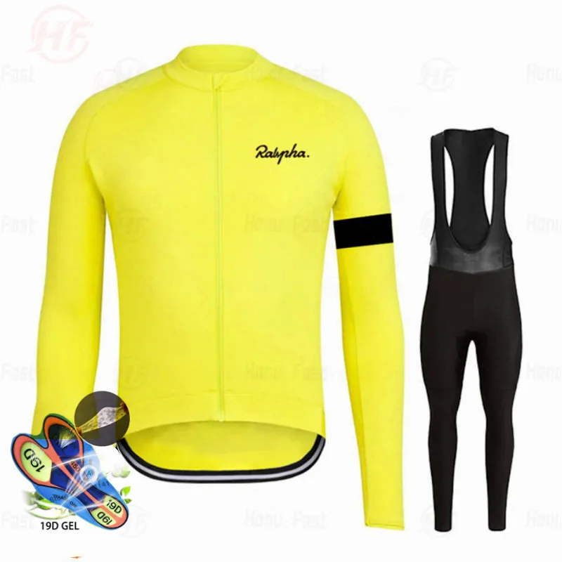 Raphaing Týmu Pro Jarní Cyklistické Jersey Set Dlouhý Rukáv MTB Cyklistické Oblečení Cyklistické Oblečení Cyklistické Oblečení Ropa Maillot Ciclismo 5