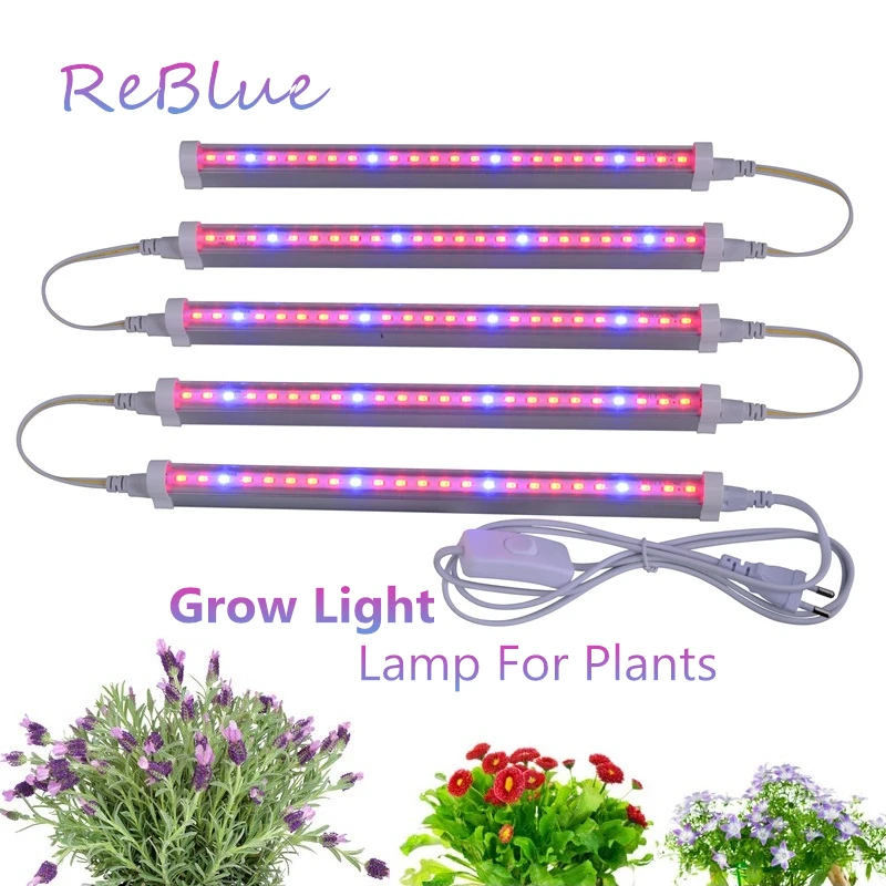 ReBlue Růst Rostlin Světlo Phyto Lampy, Led Světla Rostou celé Spektrum Rostou Lampa Pro Květ Fitolampy 12W 24W zářivka pro akvarijní rostliny 0