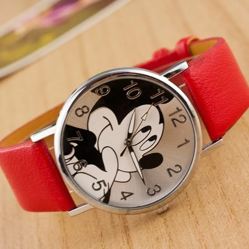 Reloj mujer 2019 New Mickey karikatura ženy, hodinky Módní Kožené studenty, děti, Sportovní digitální Quartz hodinky Zegarek damski 5