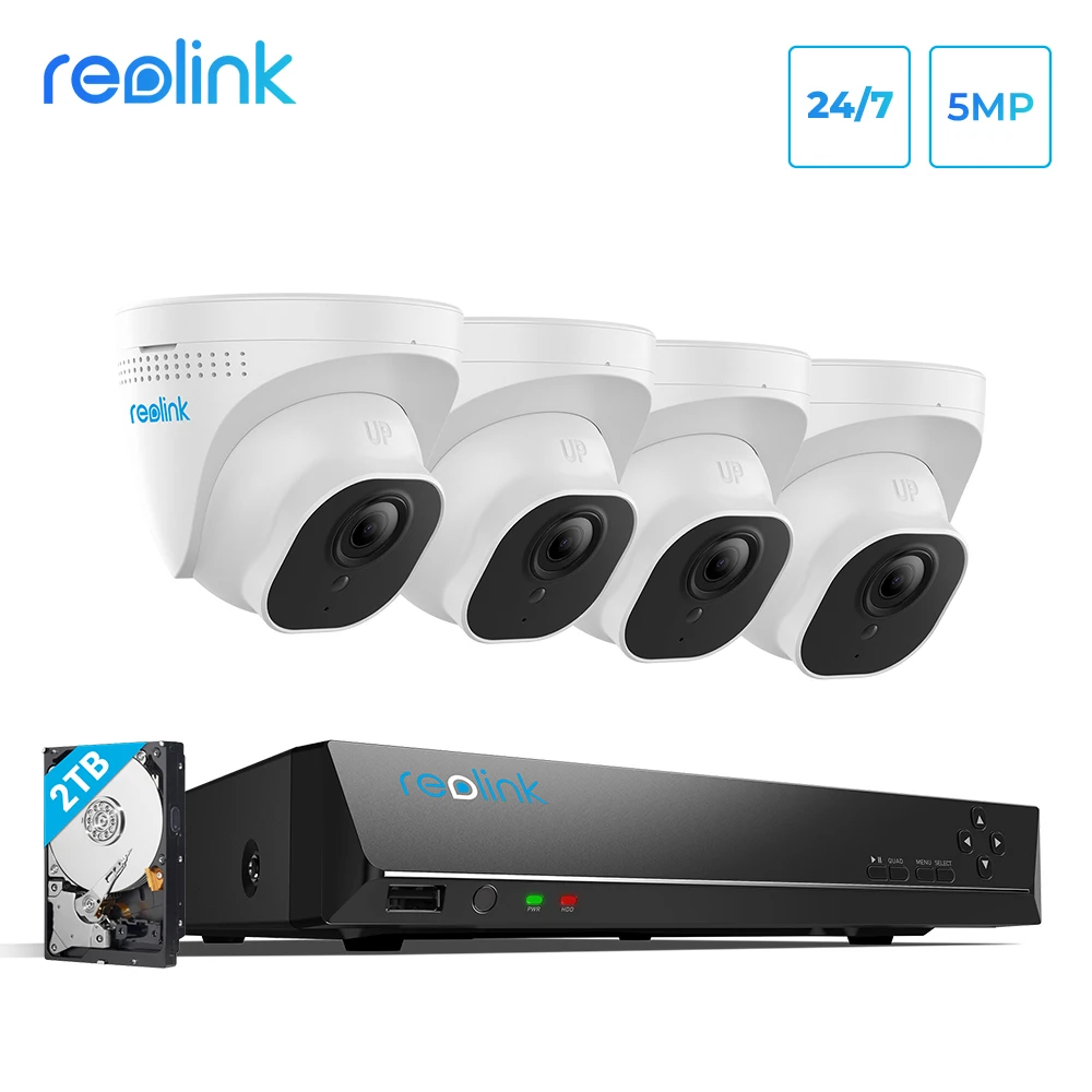 Reolink Ip Kamery Nastavit 8ch PoE NVR & 5MP Bezpečnostní Kamera Venkovní Dome Kamera, HD Video audio Surveillance Kit RLK8-520D4 5
