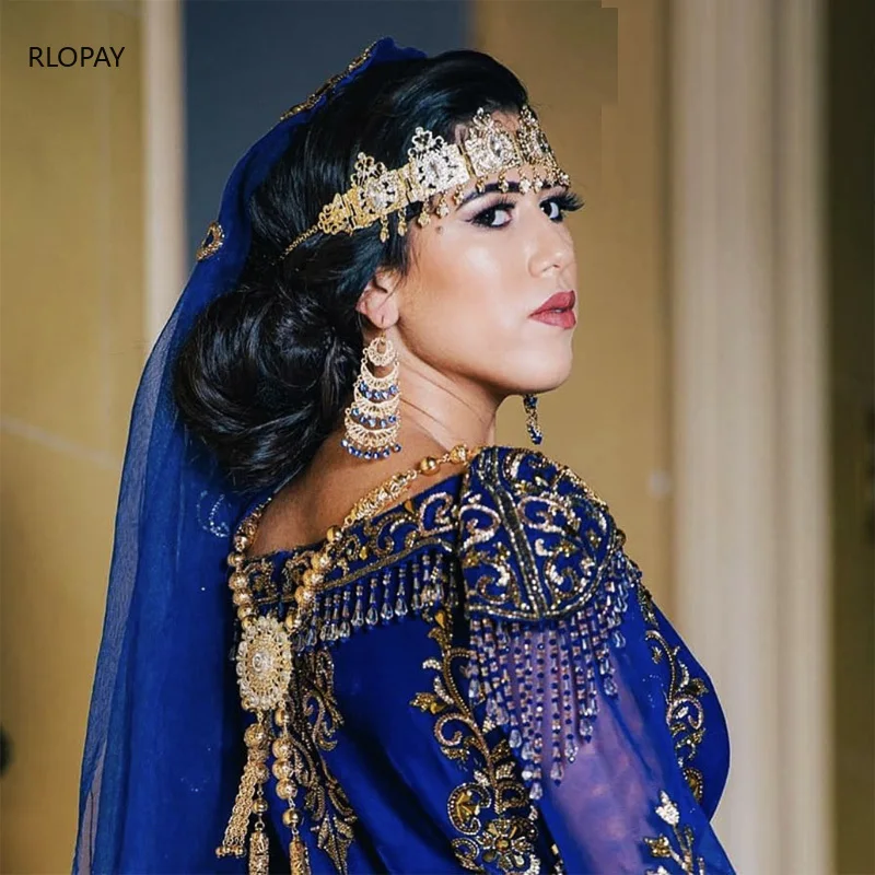 RLOPAY Nový Maroko Módní Tělo Šperky Pozlacené Ženy Rameno Šperky arabské Birdal Zpět Řetězce, s Drahokamu 5
