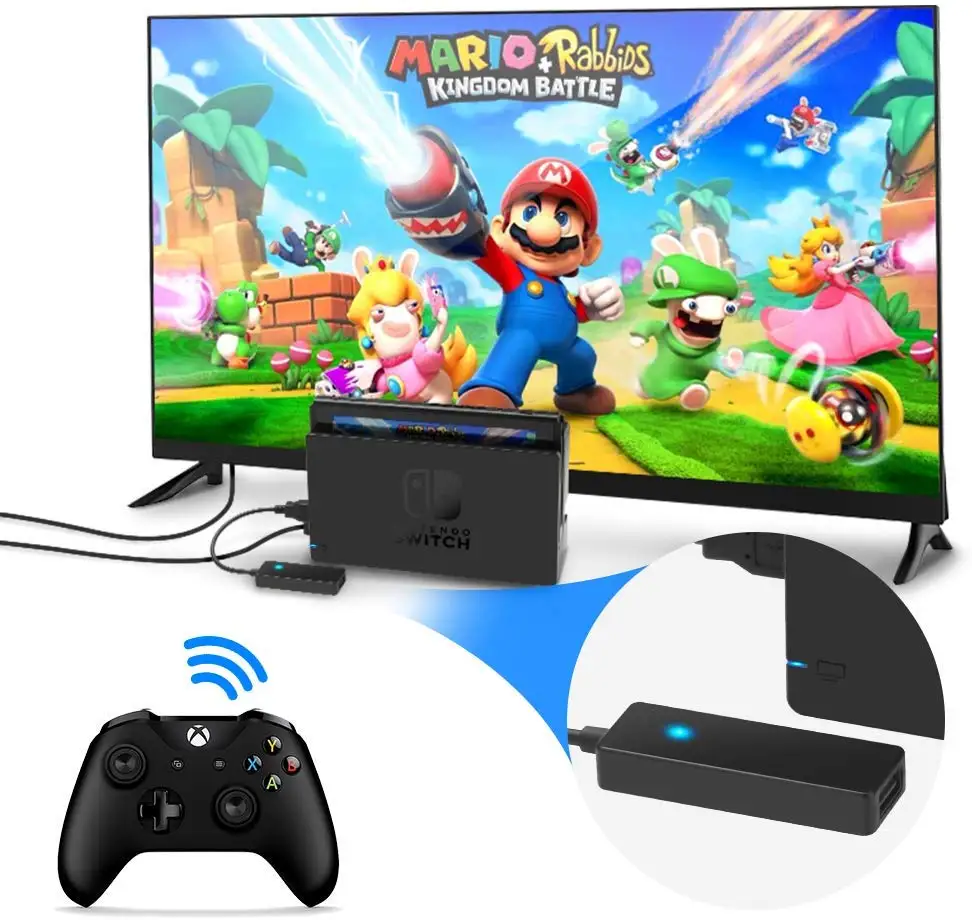 Rocketek Bluetooth Přijímač Bezdrátový Ovladač Adaptér pro Nintendo Spínače Konzole Konvertor pro PS3 PS4 Xbox One X/S Wii U/Pro 2