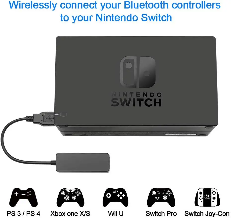 Rocketek Bluetooth Přijímač Bezdrátový Ovladač Adaptér pro Nintendo Spínače Konzole Konvertor pro PS3 PS4 Xbox One X/S Wii U/Pro 5