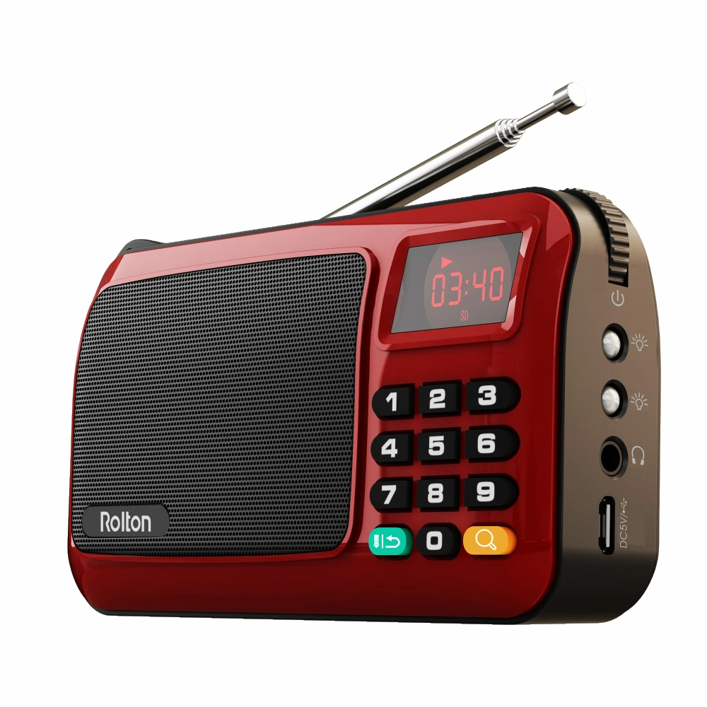 Rolton W405 Přenosný Mini FM Rádio TF Karty, USB Přijímač, Mp3 Reproduktor Hudební Přehrávač S LED Displejem Baterku Pro PC, IPod, Telefon 1