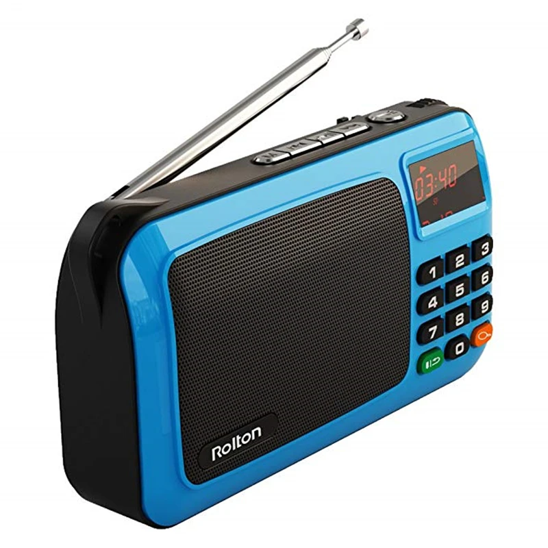 Rolton W405 Přenosný Mini FM Rádio TF Karty, USB Přijímač, Mp3 Reproduktor Hudební Přehrávač S LED Displejem Baterku Pro PC, IPod, Telefon 2