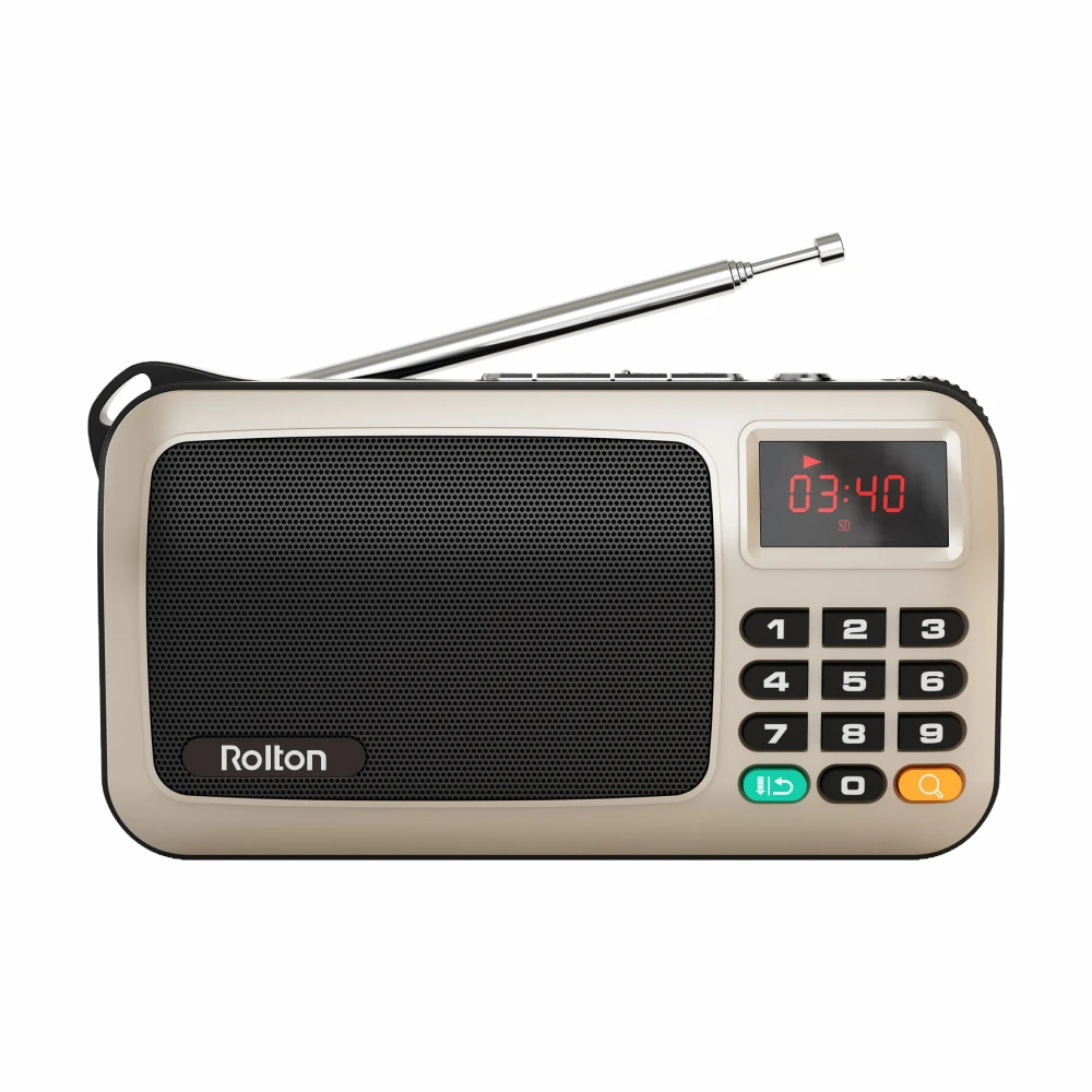 Rolton W405 Přenosný Mini FM Rádio TF Karty, USB Přijímač, Mp3 Reproduktor Hudební Přehrávač S LED Displejem Baterku Pro PC, IPod, Telefon 4