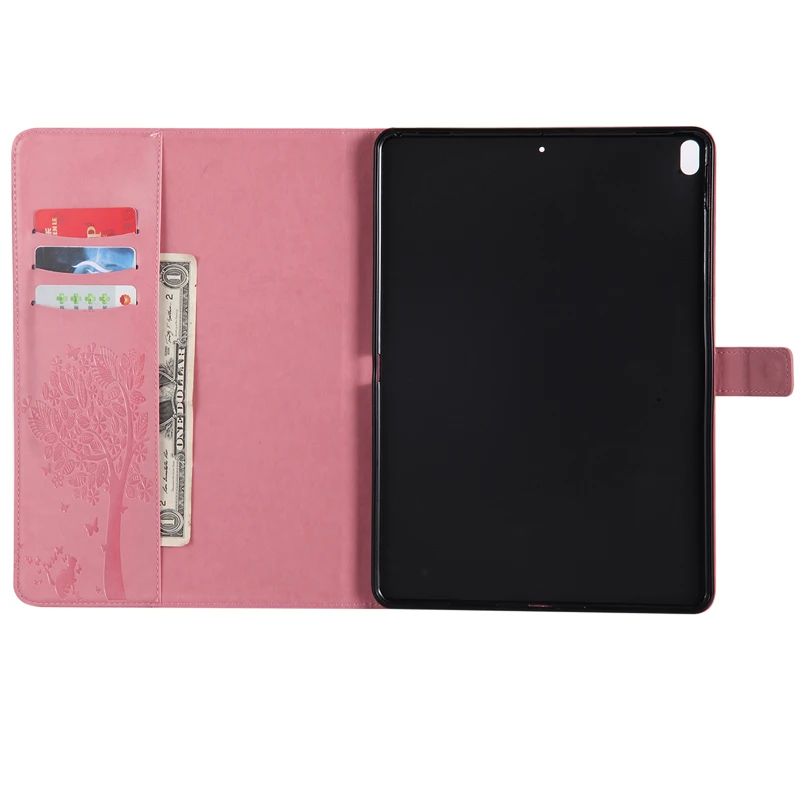 Roztomilé Kočičí Strom Reliéfní Kožené Peněženky, Magnetické Flip Tablet Pouzdro Tašky Kůže Coque Funda Pro iPad Pro 10.5