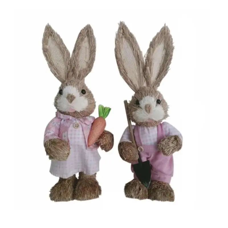 Roztomilé Slámy Králík Bunny Velikonoční Dekorace Holiday Home Zahrada Svatební Ozdoba M68E 2