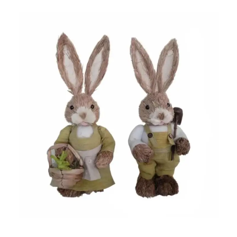 Roztomilé Slámy Králík Bunny Velikonoční Dekorace Holiday Home Zahrada Svatební Ozdoba M68E 3