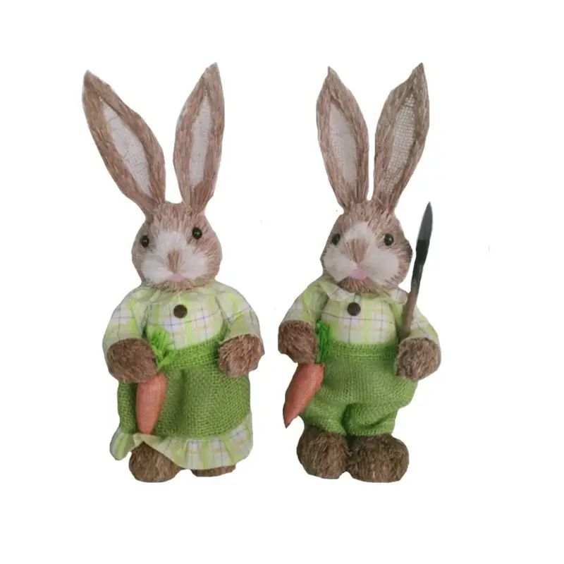 Roztomilé Slámy Králík Bunny Velikonoční Dekorace Holiday Home Zahrada Svatební Ozdoba M68E 4