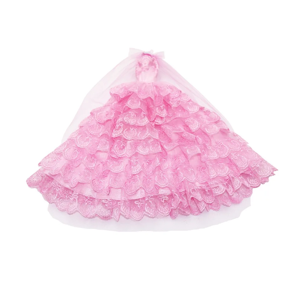 Růžové Svatební Šaty se Závojem Oblečení pro 1/6 Barbie BJD Doll Oblečení, Doplňky, Hrát Dům, Oblékání, Kostým, Holka, Hračky, Dárkové 5