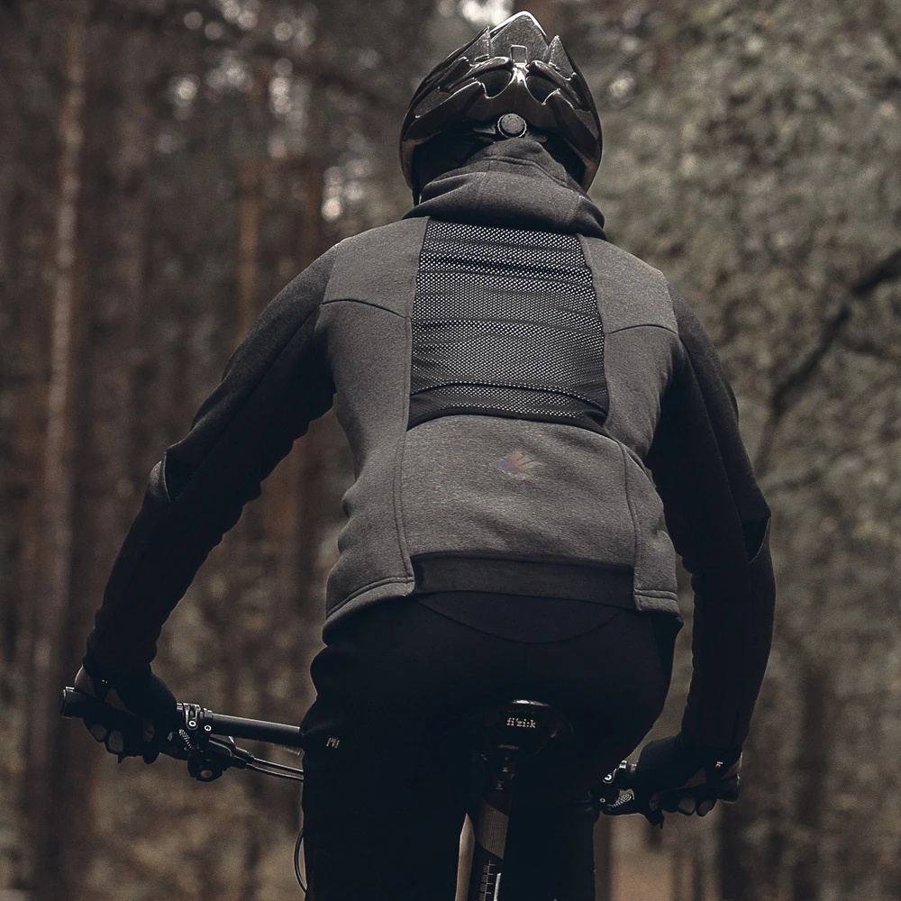 SanticMTB Reflexní Oblečení Tepelnou Kolo Muži Bunda Větruvzdorná Cyklistika Teple Kolo Lehký Fleece Jersey de bicicleta 2