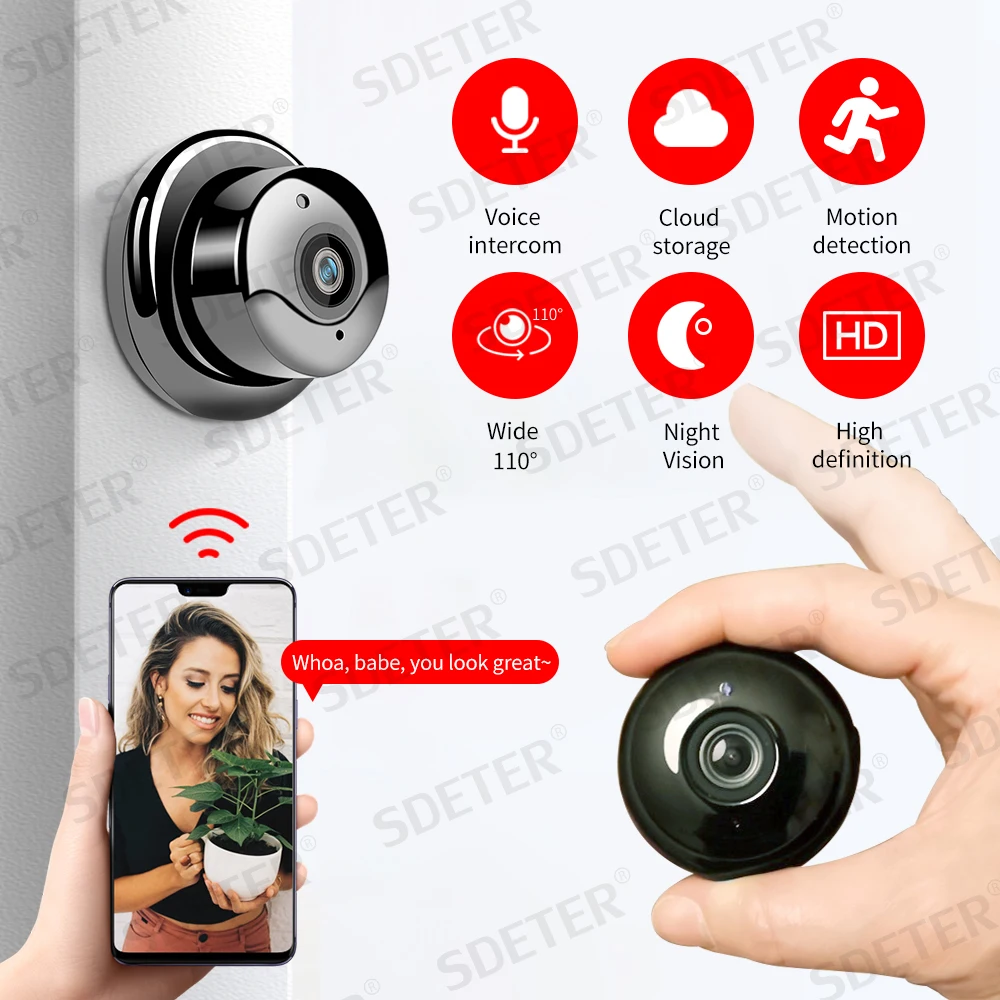 SDETER Bezdrátový Mini Wi-fi IP Kamera 1080P Domácí Bezpečnostní Kamery CCTV IR Noční Vidění Detekce Pohybu Baby Monitor P2P 5